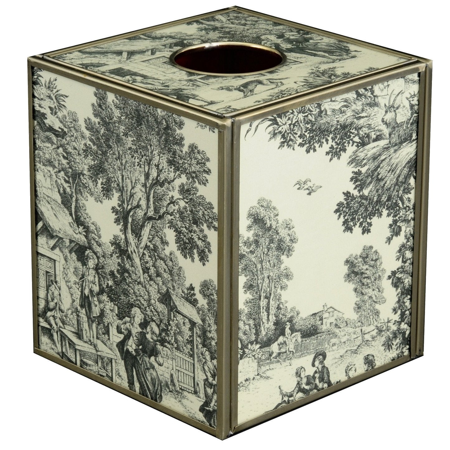 Black Toile tissue box