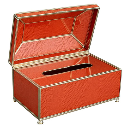 orange lizard skin tea box tissue