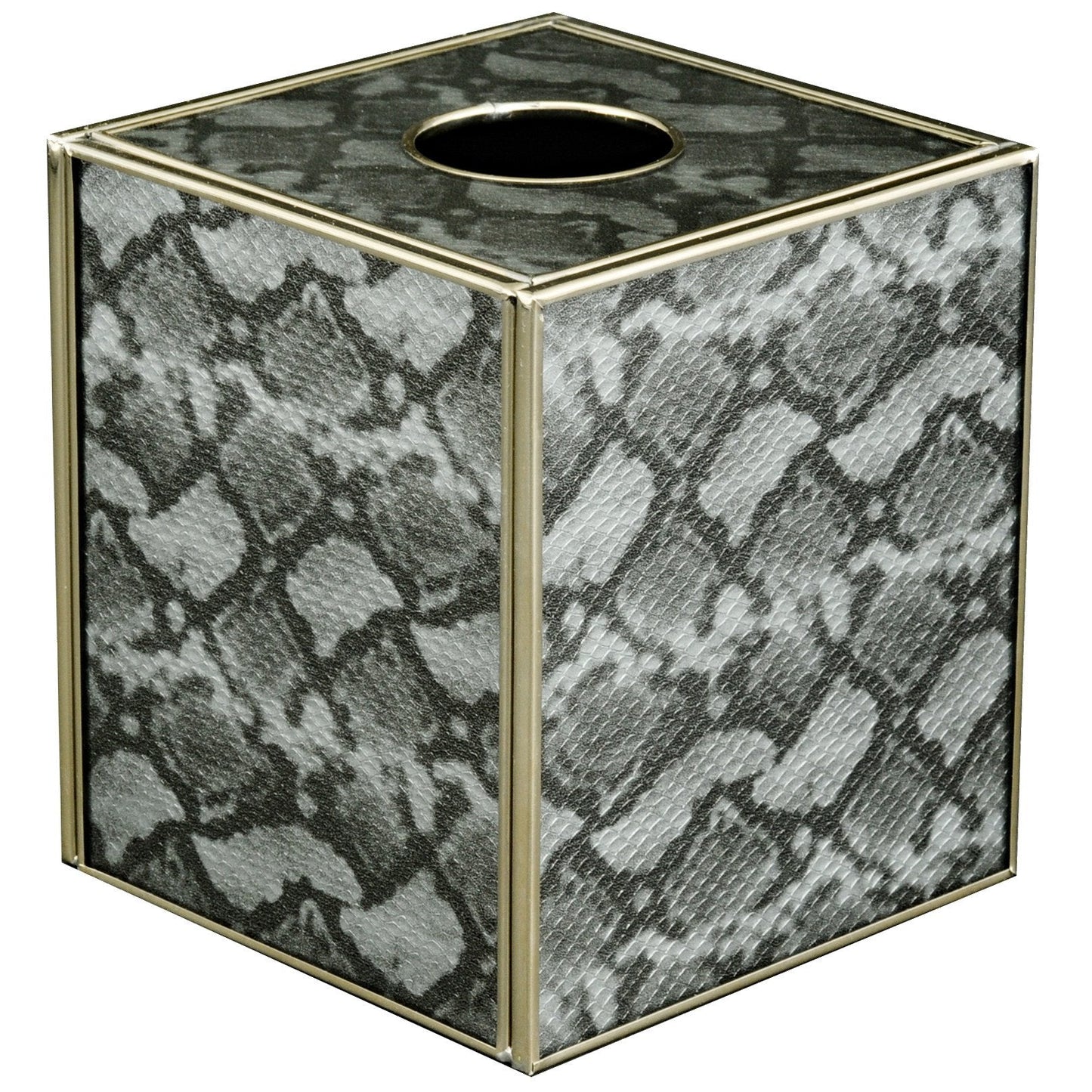 silver python skin tissue box